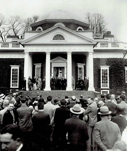 1930 Vintage Photo Senator Fess addresses crowd Thomas Jefferson home Monticello - Picture 1 of 2
