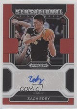 2022-23 Panini Prizm Draft Picks Sensational Signatures Red /199 Zach Edey Auto