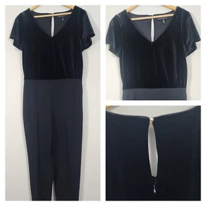 Whbm Samt Mixed Media Overall gerades Bein Kurzarm Damen Gr. 8 Urlaub - Bild 1 von 9