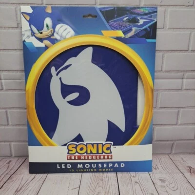 SONIC THE HEDGEHOG LED MOUSEPAD- 12 Lighting Modes - SEGA - 13 X 10 Inches - Image 1 of 4