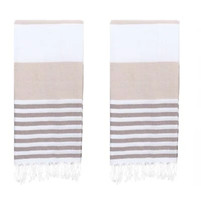 Juego de 2 toallas de playa turcas (38" x 71") - de gran tamaño, de secado rápido, sin arena, suaves Foto 1 de 4