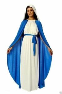 Adult Ladies Virgin Mary Costume Christmas Nativity Womens Fancy Dress Outfit