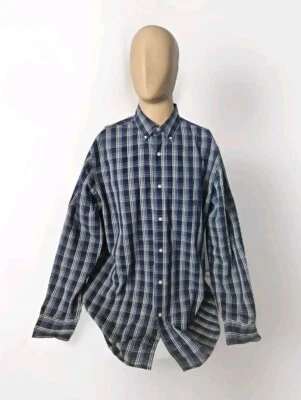 Chaps Easy Care Button Shirt Mens Blue Long Sleeve Stretch Pocket LT/GL 52"Chest - Image 1 of 4