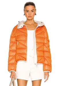 Nueva con etiquetas Chaqueta Moncler Equihen en naranja talla 0 (X pequeña) al por menor $1590 - Imagen 1 de 6