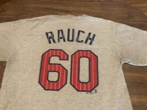 Joe Rauch Minnesota Twins MLB Majestic Medium Pinstripes Gray T Shirt - Picture 1 of 11