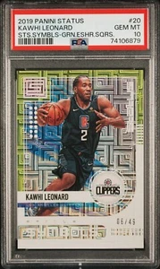 2019 Panini Status Symbols Green Squares Kawhi Leonard PSA 10 Pop 1๐ฅ๐ฅ๐ฅ๐ฅ - Picture 1 of 2