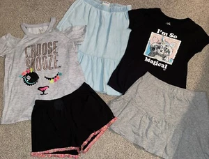 LOT Old Navy Justice Girl's Size 10 12 Skirt Skort T-shirt Pajamas - Picture 1 of 9