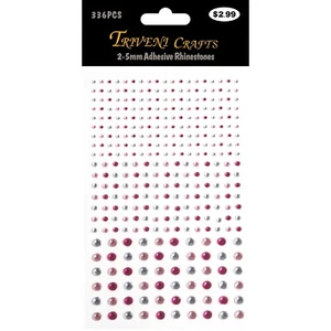 336 Tiras de pegatina de estrás multicolor autoadhesivas 2-5 mm diamante estrás - Imagen 1 de 4