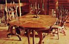 Shrine of the Pines Baldwin Mich MI Michigan Postcard wood table and chairs 