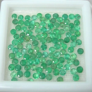 Qty 1 Round 2.50 mm Mixed Green Natural Emerald Gemstone 0.07 carat - Picture 1 of 5