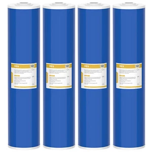 1-6 Pack 20"x4.5" Water Softener Filter Big Blue Whole House Ion Exchange Resin - Picture 1 of 13