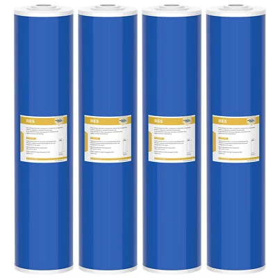 1-6 Pack 20"x4.5" Water Softener Filter Big Blue Whole House Ion Exchange Resin - Image 1 of 4