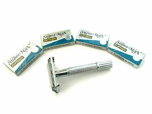Men’s Traditional Classic Double Edge Chrome Shaving Safety Razor + 20 Blades - Picture 1 of 5