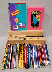 Lotto 30+ matite vintage anni 90 Stuart Hall quaderno Impero Berol rosa scuola box - Foto 1 di 13