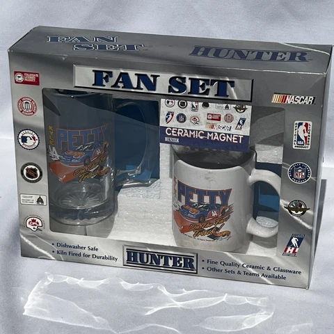 Kyle Petty #44 Fan Set Mug & Beer Glass By Hunter NASCAR New In Box Cover