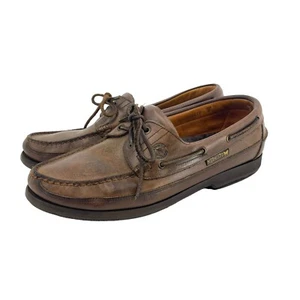 Mephisto Men’s Size 10.5 Spinnaker Brown Leather Boat Shoes Slip On Loafers - Picture 1 of 12