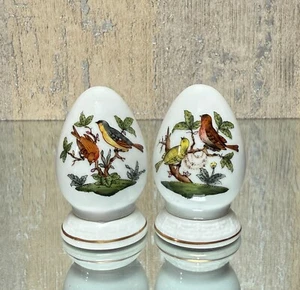 Herend Rothschild Bird Pattern Salt & Pepper Shakers Betterly & Insects Hungary - Picture 1 of 5