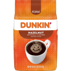 Dunkin' Hazelnut Flavored Ground Coffee, 18 oz (Packaging May Vary) - Picture 1 of 9
