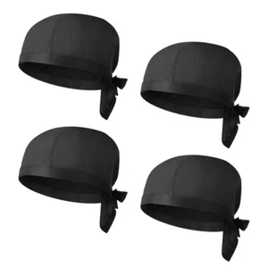 4PCS Chef Hats Black Hats for Men Chef Headwear Waiter Kitchen Skull Cap - Picture 1 of 12