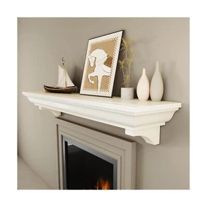 48 Inch Rustic Fireplace Mantel with Arched Corbels – Sturdy 100 lbs Weigh - Picture 1 of 6