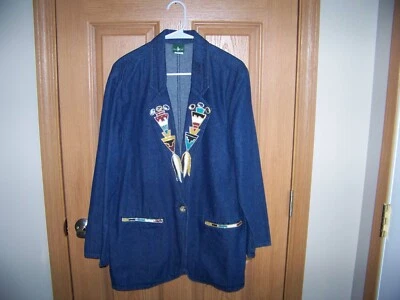 CHAQUETA/BLAZER TOP DE MEZCLILLA ESTILO DISEÑO A MANO SUROESTE DE COLECCIÓN HUNT CLUB PARA MUJER MEDIANA Foto 1 de 4