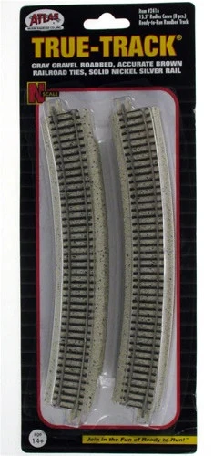 Atlas N 2416 Code 65 True-Track 15.5" Radius 22.5-Degree Curved (8) - Image 1 of 1