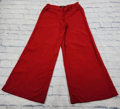Pantalones de vestir Express MUJER TALLA 7/8 rojo mezcla lana pierna ancha tiro medio DE COLECCIÓN Y2K Foto 1 de 4