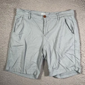 Mugsy Cove Shorts Mens 36 Green Chino Stretch Linen Rayon Blend Preppy Casual - Picture 1 of 12