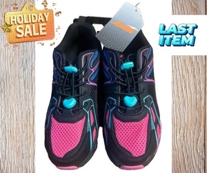 Kids Avia SIZE 6 Running Sneakers Girl swith Bungee Laces COLOR Black Pink Multi - Picture 1 of 22