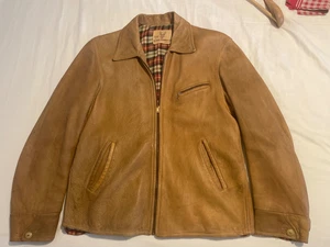 Vintage Original 40er Jahre Halbgürtel Hirschleder Lederjacke, passend Größe 40, Aero - Bild 1 von 24