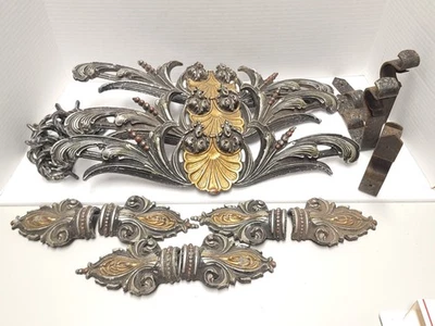 Lote De Colección De Varilla De Cortina Pintada De Metal Fundido Decorativa Herrajes Con Clip Foto 1 de 4