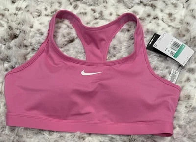 Sujetador deportivo Nike Swoosh XL rosa acolchado incorporado nuevo con etiquetas Foto 1 de 4