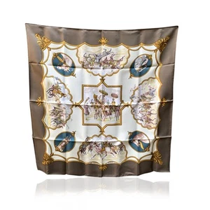 Authentic Hermes Vintage Silk Scarf Les Chevaux des Moghols 1993 De Fougerolle - Picture 1 of 7
