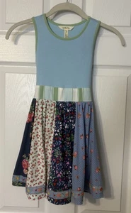 Matilda Jane Girls Size 6 Dress Mixed Floral Panels Love Letter Ribbon Border - Picture 1 of 11