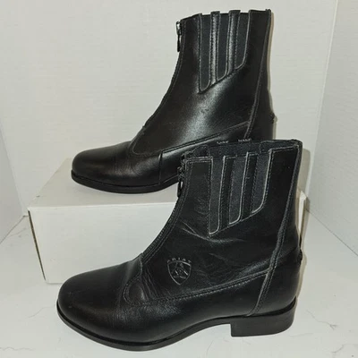 Botas Ariat Paddock para mujer talla 5,5 cuero negro cremallera frontal tobillo equitación equina Foto 1 de 4