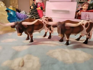 Schleich Texas Longhorn Bull Released 2002 D-73527 Retired Vintage X 2 - Picture 1 of 7