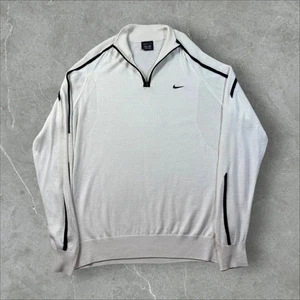 Vintage 00s (y2k) Nike Golf Quarter-zip Pullover Sweater in White XL - Picture 1 of 7