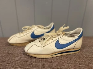 Nike Vintage 80er Classic Cortez Lady Lea Damen Leder Weiß Blau Made In USA - Bild 1 von 14