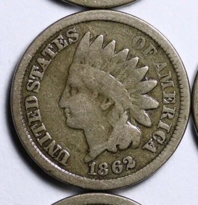 CENTAVO CABEZA INDIA CN 1862 G/VG ENVÍO GRATUITO PRECIOS MÁS BAJOS DE LA BAHÍA Foto 1 de 2