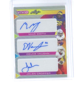 2023 LEAF VIVID FOOTBALL MAZI SMITH DEUCE VAUGHN JALEN CROPPER AUTO 1/9