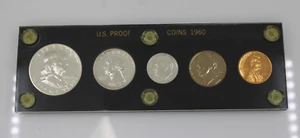 1960 US Mint 5-Coin Silver Proof Set in Black Capital Style Plastic Holder - Picture 1 of 10