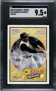 ROBERTO CLEMENTE 2005 UD BASEBALL HEROES posee el único SGC calificado como nuevo + 9,5 1/1 - Imagen 1 de 2