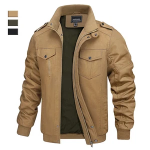 Men's Bomber Jacket Outdoor Field Cotton Coat Casual Work Camping Hiking Jackets - Picture 1 of 24