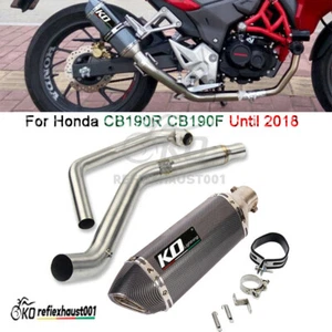 For Honda CB190R CB190F Modified Exhaust System Connect Mid Pipe Slip On Muffler - Picture 1 of 12