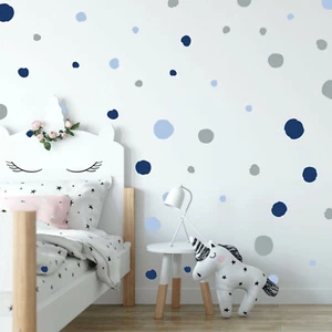 Blue Pink Circular Triangle dots Wall Fabric Decal Set Sticker Baby Room Decor  - Bild 1 von 9