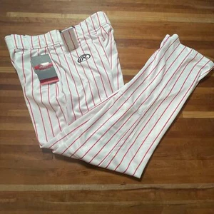 Rawlings Youth Semi-Relaxed 150 Cloth Pinstripe Pant White/Red 2XL - Picture 1 of 11