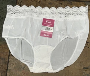 Olga Secret Hug Scoop Size 9/2XL WHITE Semi Sheer Hipster Panties #913J3 NWOT - Picture 1 of 4