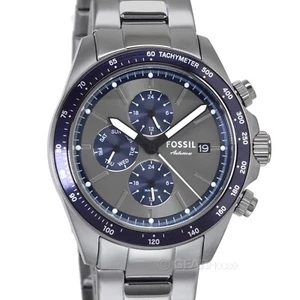 FOSSIL Autocross Mens Dual Time Multi Watch, Gray Blue Dial Stainless Steel Band - Picture 1 of 9