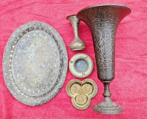 5 x antique Indian brass pieces - Picture 1 of 10