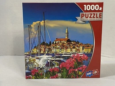 NEW Nautical Jigsaw Puzzle 1000 Piece Town of Rovinj Harbor 27" X 19" Sure-Lox - Image 1 of 4